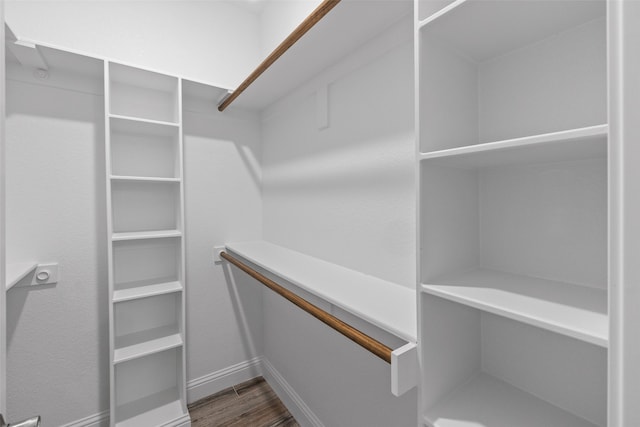 spacious closet featuring hardwood / wood-style floors