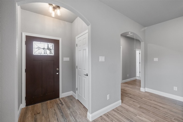 foyer entrance featuring light hardwood / wood-style flooring