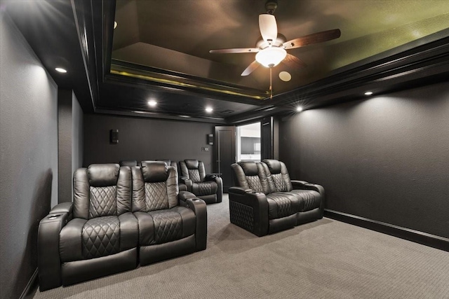 view of carpeted cinema room