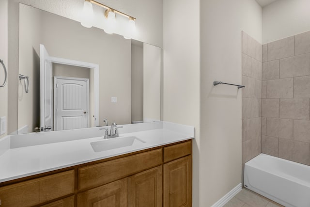 bathroom featuring tile patterned flooring and vanity