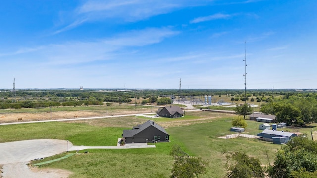 aerial view with a rural view