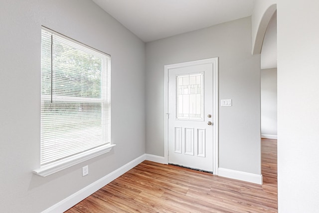 foyer featuring light hardwood / wood-style floors