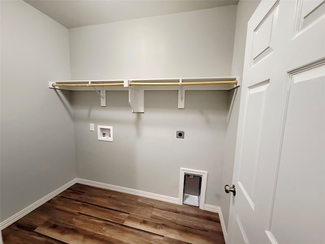 1507 Langston St, Fort Worth, TX 76105 - laundry area featuring hookup for an electric dryer, wood finished floors, and washer hookup