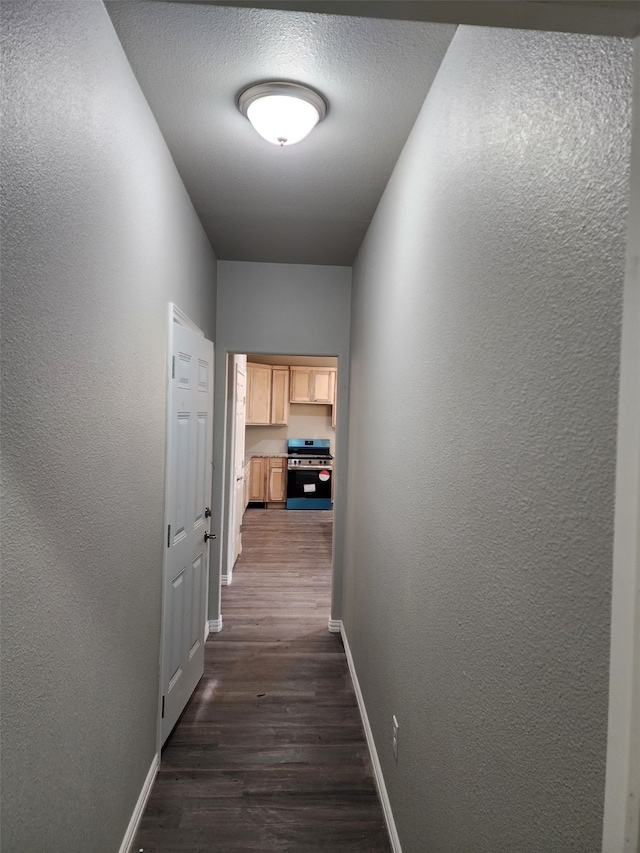 hallway featuring dark hardwood / wood-style flooring