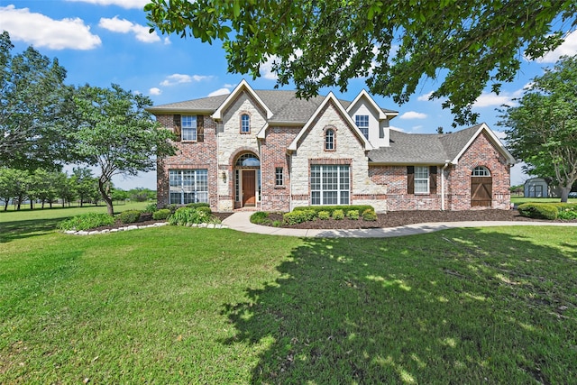 view of front of home featuring a front yard