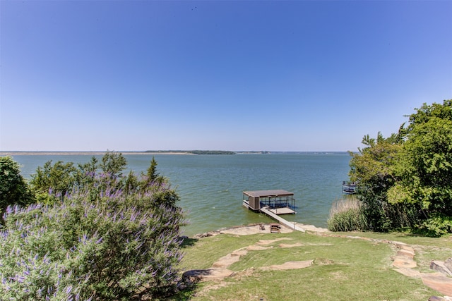 view of water feature featuring a boat dock