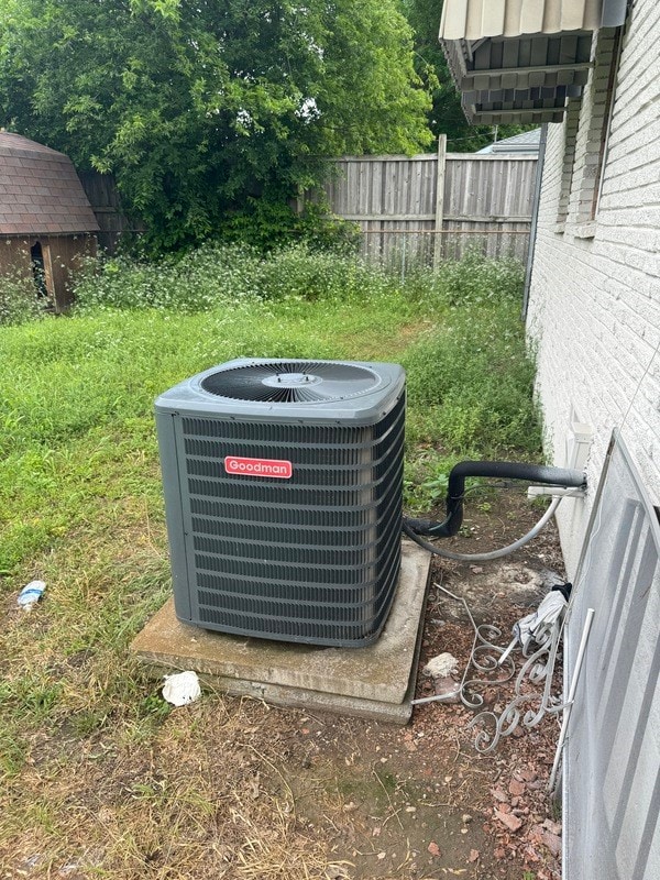 exterior details with central air condition unit