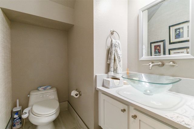 bathroom with toilet and vanity