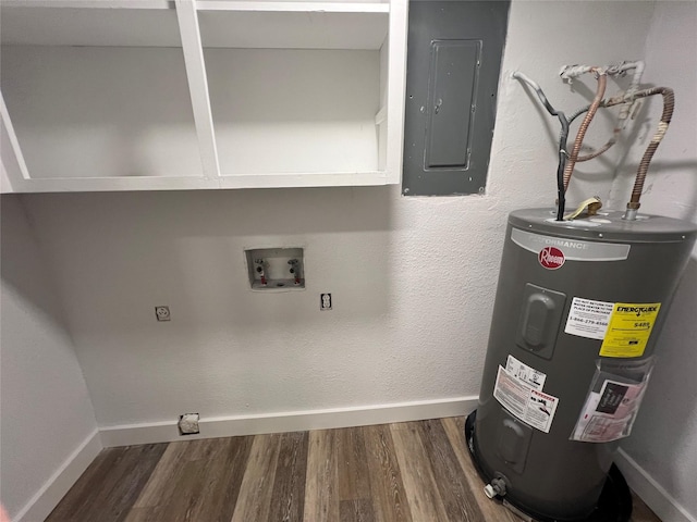 utilities with water heater and electric panel