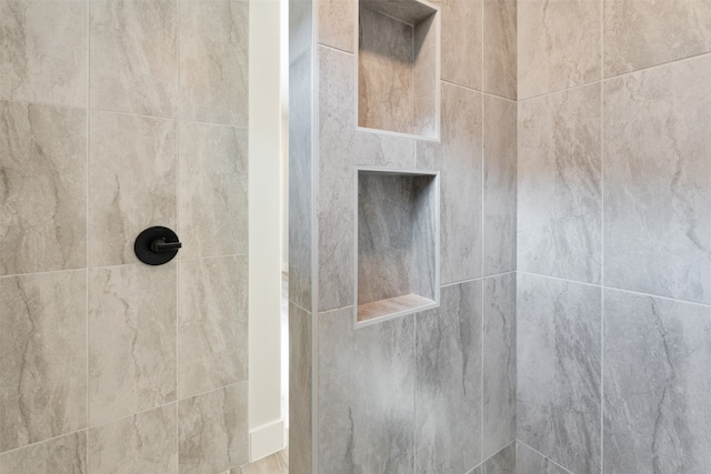 details with tiled shower