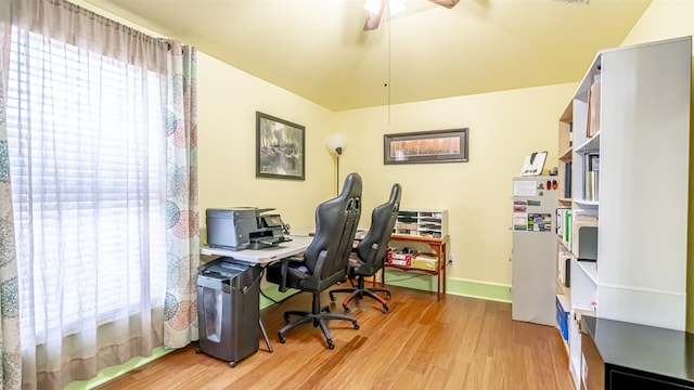 office featuring light hardwood / wood-style flooring