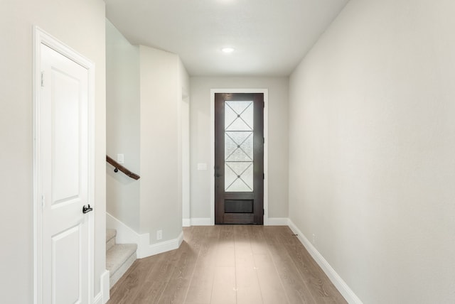 entryway featuring light hardwood / wood-style floors