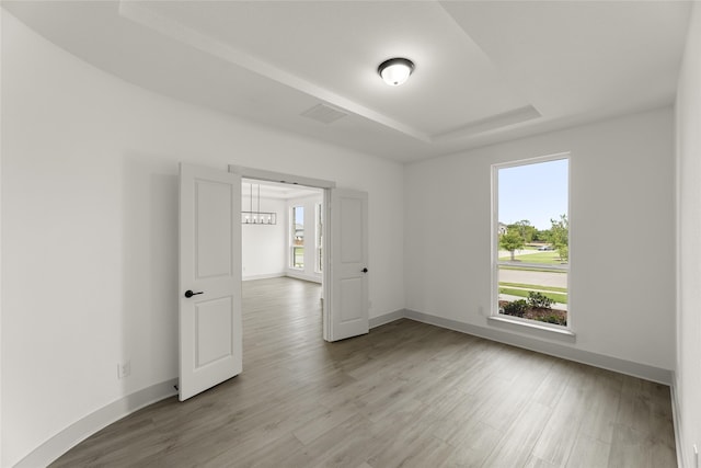 empty room featuring light hardwood / wood-style flooring