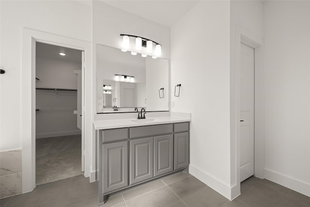 bathroom featuring vanity and tile patterned floors