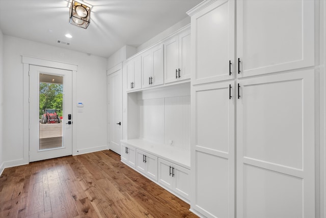 mudroom featuring hardwood / wood-style flooring