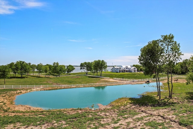 view of water feature with a rural view