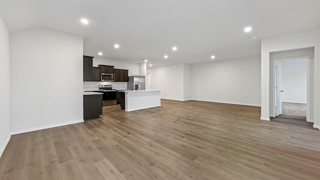 living room featuring light wood-type flooring