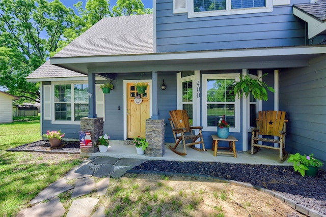 entrance to property with a porch