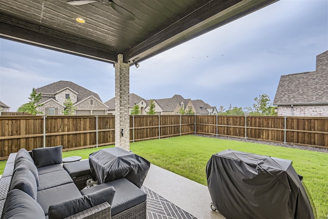 view of patio with an outdoor hangout area