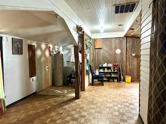 interior space featuring washer / dryer and gas water heater