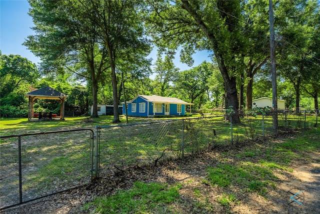 view of yard with a gazebo