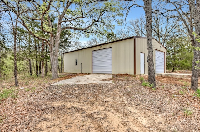 view of garage