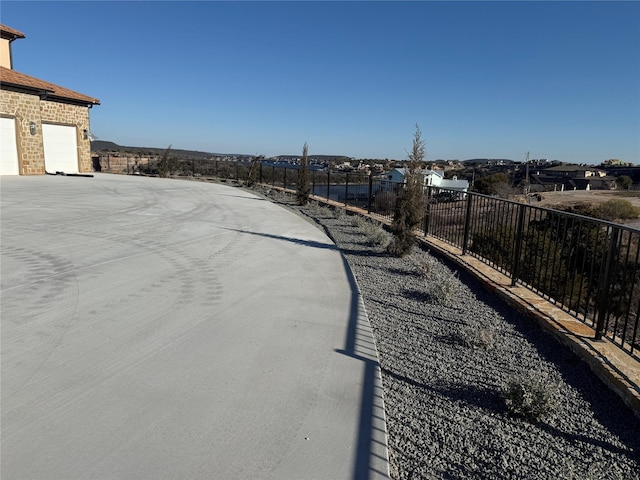 view of yard featuring a garage