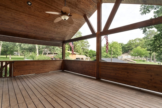 deck featuring ceiling fan