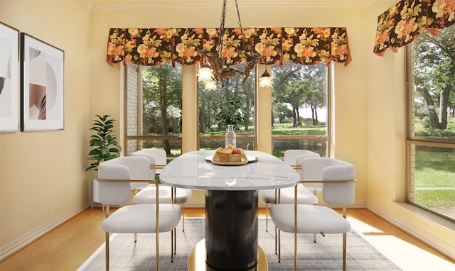 dining room featuring wood-type flooring