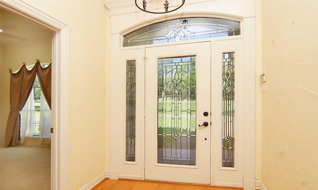 entrance foyer featuring light wood-type flooring