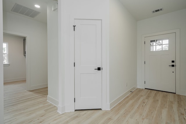 entrance foyer featuring light hardwood / wood-style flooring