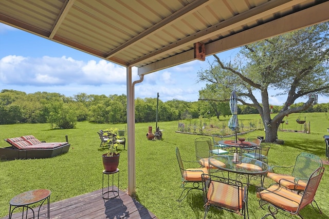 view of yard featuring a deck