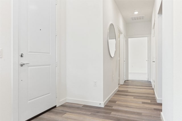 hall featuring light wood-type flooring