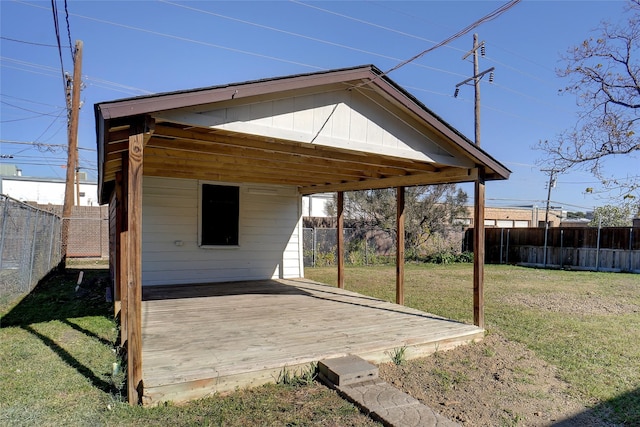 exterior space featuring a yard