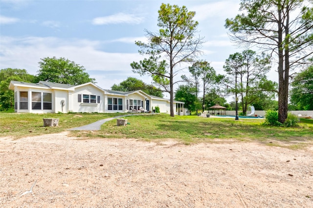 view of yard with a gazebo