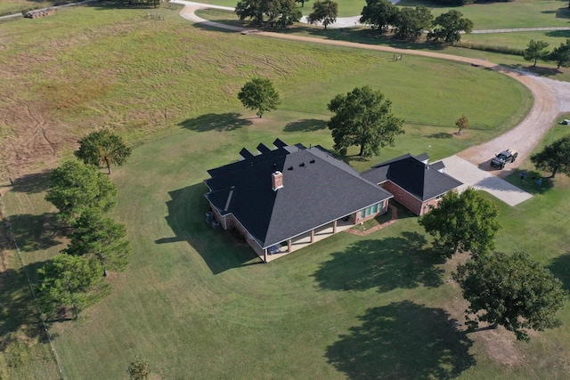 drone / aerial view featuring a rural view