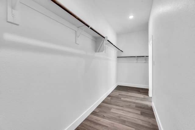 spacious closet featuring hardwood / wood-style flooring