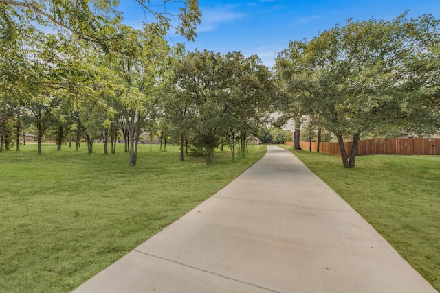 view of community featuring a yard