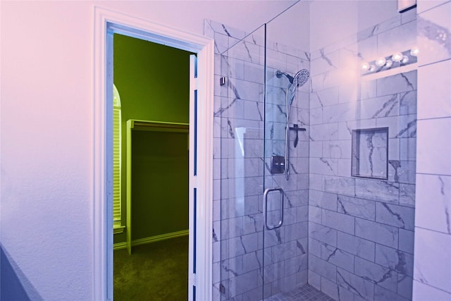 bathroom with an enclosed shower