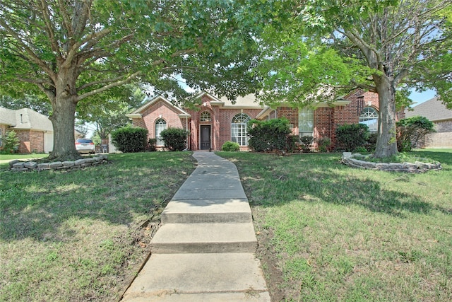 view of front facade with a front lawn