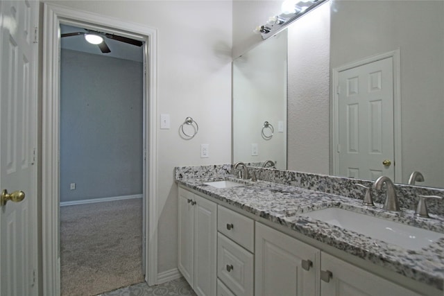 bathroom with double vanity