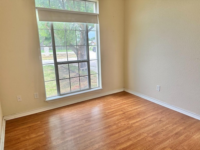 spare room featuring light hardwood / wood-style flooring