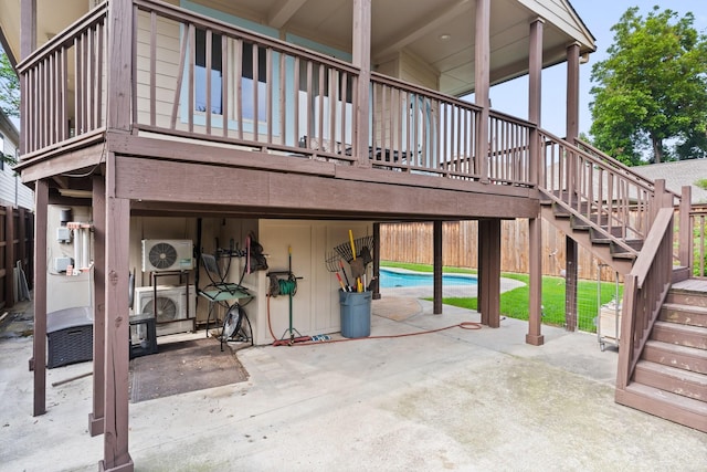 view of patio / terrace featuring a swimming pool side deck