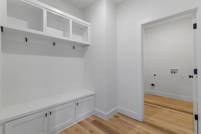 mudroom featuring light hardwood / wood-style floors