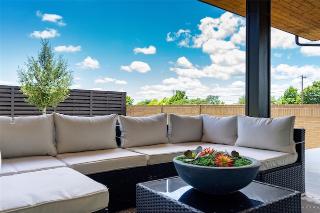 3603 Sky Ridge Ln, Melissa, TX 75454 - view of patio with an outdoor living space and fence