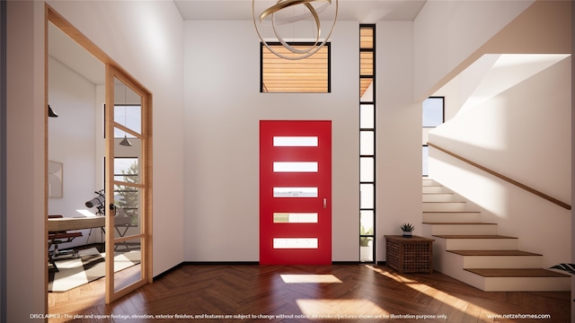 3603 Sky Ridge Ln, Melissa, TX 75454 - entryway with healthy amount of natural light, stairs, and a towering ceiling