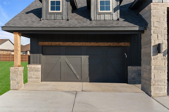 view of garage