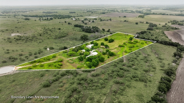 drone / aerial view with a rural view