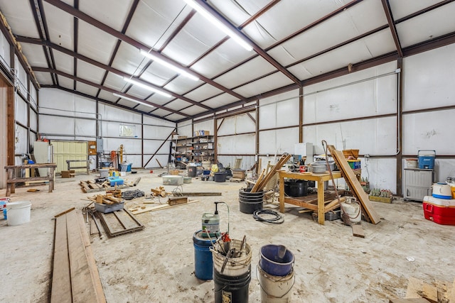 garage featuring metal wall