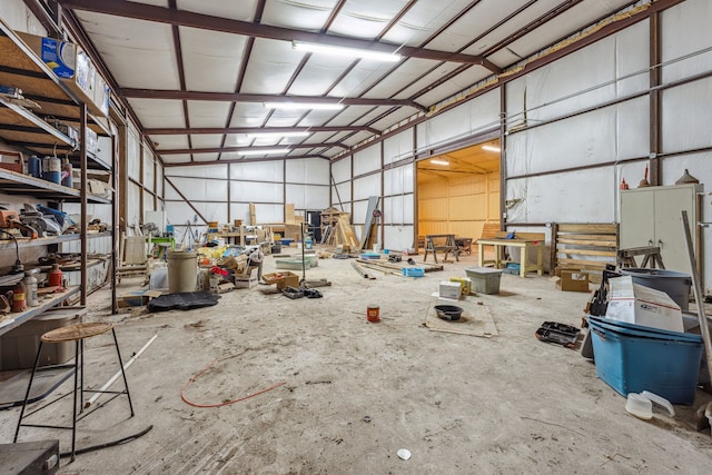 garage featuring metal wall